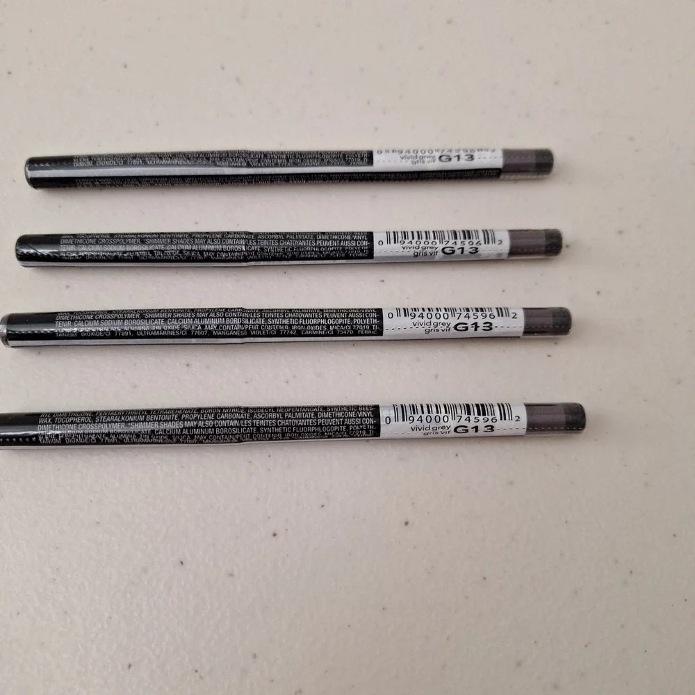 4 Set AVON GLIMMERSTICKS CHROMES EYE LINER - Vivid Grey- G13 - New Sealed
